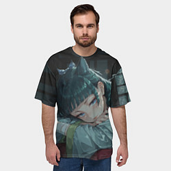 Футболка оверсайз мужская Маомао с кошачьими ушками, цвет: 3D-принт — фото 2