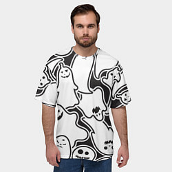 Футболка оверсайз мужская Весёлые призраки, цвет: 3D-принт — фото 2