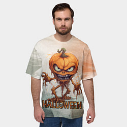 Футболка оверсайз мужская Тыква монстр, цвет: 3D-принт — фото 2