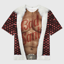 Футболка оверсайз мужская Костюм деда мороза с накаченным прессом, цвет: 3D-принт