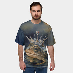 Футболка оверсайз мужская Акварельная Царевна-лягушка и капля, цвет: 3D-принт — фото 2