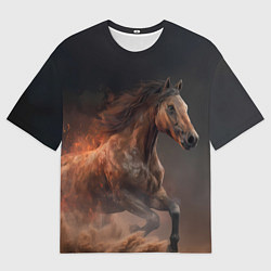 Футболка оверсайз мужская Бегущая лошадь, цвет: 3D-принт