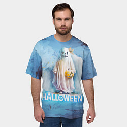 Футболка оверсайз мужская Приведение на halloween, цвет: 3D-принт — фото 2