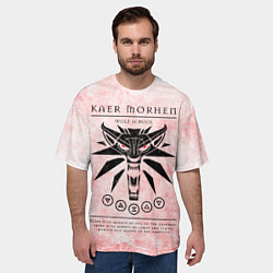 Футболка оверсайз мужская Школа Каэр Морхен на белом фоне, цвет: 3D-принт — фото 2