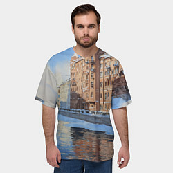 Футболка оверсайз мужская Зимний Санкт-Петербург, цвет: 3D-принт — фото 2