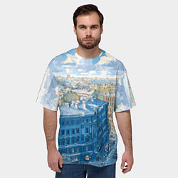 Футболка оверсайз мужская Зимний утренний Питер, цвет: 3D-принт — фото 2