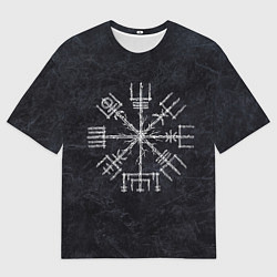Мужская футболка оверсайз Мистический компас рун вегвизир