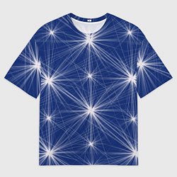 Мужская футболка оверсайз Звезды на синем фоне