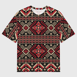 Мужская футболка оверсайз Этнический славянский орнамент