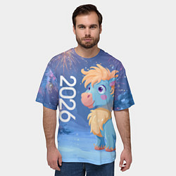 Футболка оверсайз мужская Милая лошадка 2026, цвет: 3D-принт — фото 2