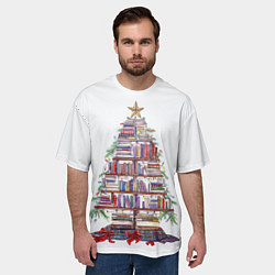 Футболка оверсайз мужская Ёлка из книг, цвет: 3D-принт — фото 2