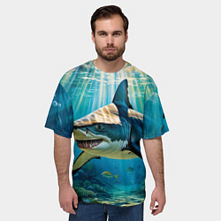 Футболка оверсайз мужская Хищник кораллового рифа, цвет: 3D-принт — фото 2