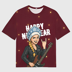 Футболка оверсайз мужская Снегурочка рокерша, цвет: 3D-принт