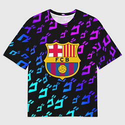 Футболка оверсайз мужская Barcelona x jojo pattern neon, цвет: 3D-принт