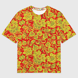 Мужская футболка оверсайз Хохлома