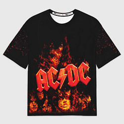 Футболка оверсайз мужская AC/DC Flame, цвет: 3D-принт