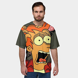 Футболка оверсайз мужская Frai Horrified, цвет: 3D-принт — фото 2