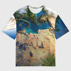 Мужская футболка оверсайз Земля