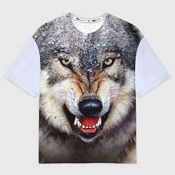 Мужская футболка оверсайз Взгляд волка