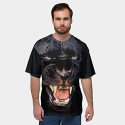 Футболка оверсайз мужская Пантера, цвет: 3D-принт — фото 2