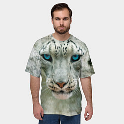 Футболка оверсайз мужская Снежный барс, цвет: 3D-принт — фото 2