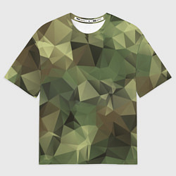 Мужская футболка оверсайз Полигональный камуфляж