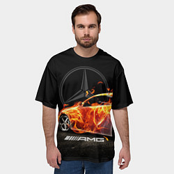Футболка оверсайз мужская Mercedes, цвет: 3D-принт — фото 2