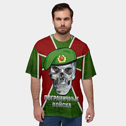 Футболка оверсайз мужская Череп: Пограничные войска, цвет: 3D-принт — фото 2