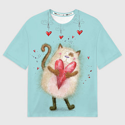 Мужская футболка оверсайз Котик