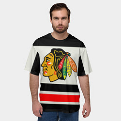 Футболка оверсайз мужская Chicago Blackhawks, цвет: 3D-принт — фото 2