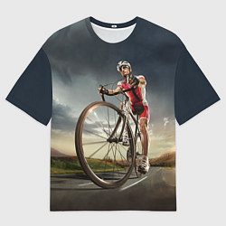 Мужская футболка оверсайз Велогонщик