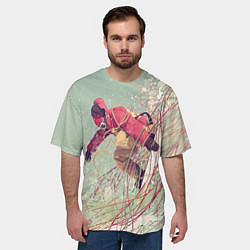 Футболка оверсайз мужская Сноуборд, цвет: 3D-принт — фото 2