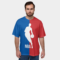 Футболка оверсайз мужская Эмблема NBA, цвет: 3D-принт — фото 2