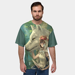 Футболка оверсайз мужская Принцесса и волк, цвет: 3D-принт — фото 2