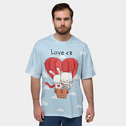 Футболка оверсайз мужская Влюбленные на шаре, цвет: 3D-принт — фото 2