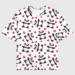 Мужская футболка оверсайз Любимые панды