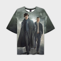 Мужская футболка оверсайз Шерлок и Доктор