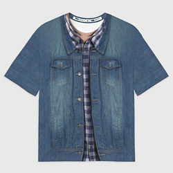Футболка оверсайз мужская Джинсовка, цвет: 3D-принт