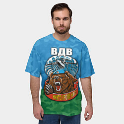 Футболка оверсайз мужская ВДВ медведь - никто кроме нас, цвет: 3D-принт — фото 2