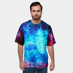 Футболка оверсайз мужская Голубая вселенная, цвет: 3D-принт — фото 2