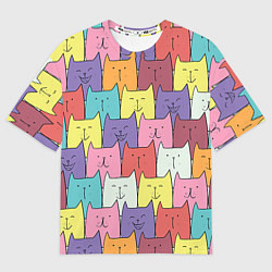 Мужская футболка оверсайз Котики