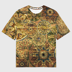 Мужская футболка оверсайз Этнический орнамент на досках