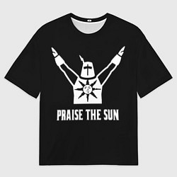 Мужская футболка оверсайз Dark souls praise the sun knight Heida