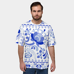 Футболка оверсайз мужская Гжель 2, цвет: 3D-принт — фото 2