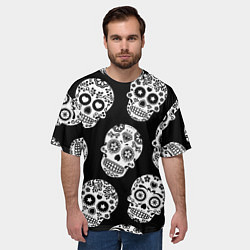 Футболка оверсайз мужская Черепа, цвет: 3D-принт — фото 2