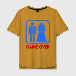Футболка оверсайз мужская Game over, цвет: горчичный