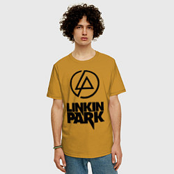 Футболка оверсайз мужская Linkin Park, цвет: горчичный — фото 2