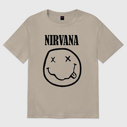 Футболка оверсайз мужская Nirvana, цвет: миндальный