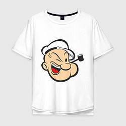 Футболка оверсайз мужская Popeye Face, цвет: белый