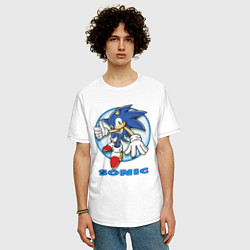 Футболка оверсайз мужская Sonic, цвет: белый — фото 2